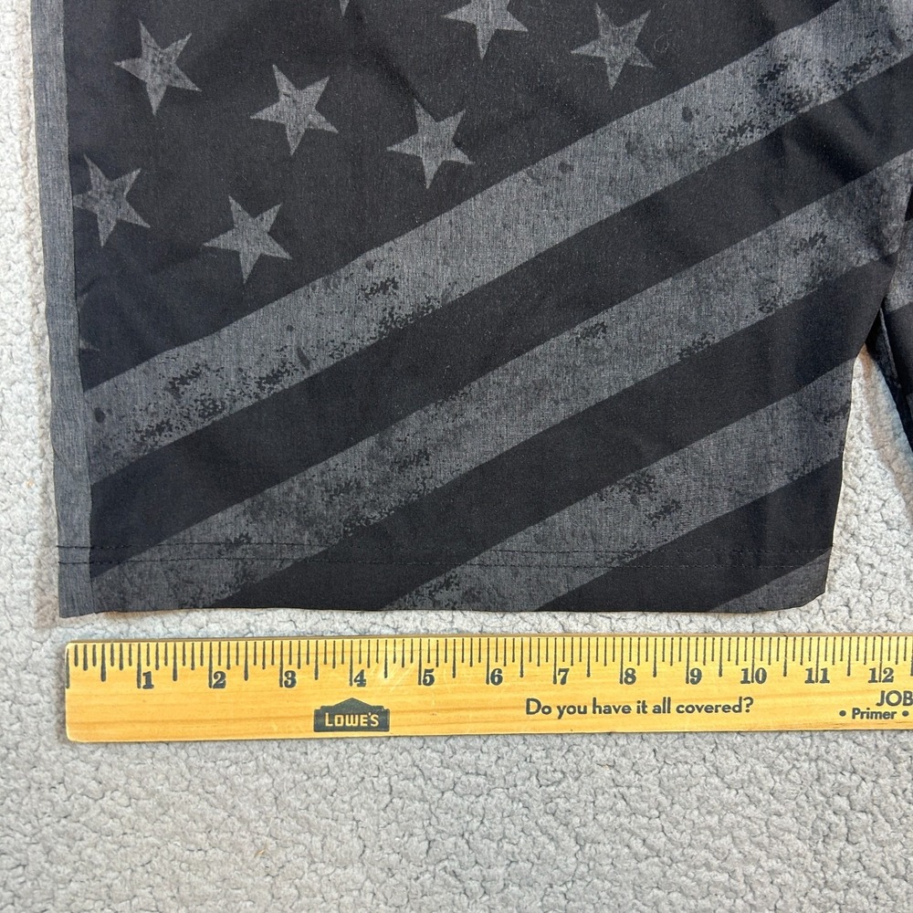 AFFLICTION Mens Size‎ 32 Liberty Stretch Boardshorts Charcoal Stars & Stripes - Picture 8 of 9